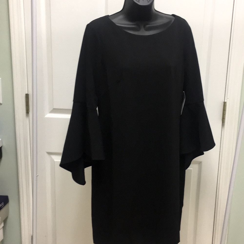 NWT- Jessica H Asymmetrical Bell Sleeve Shift Dress